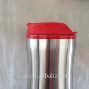 Insulated construction Travel Mug/ Blue Double Wall Stainless steel Drinking Tumbler/ Water Cup With Color Strip
