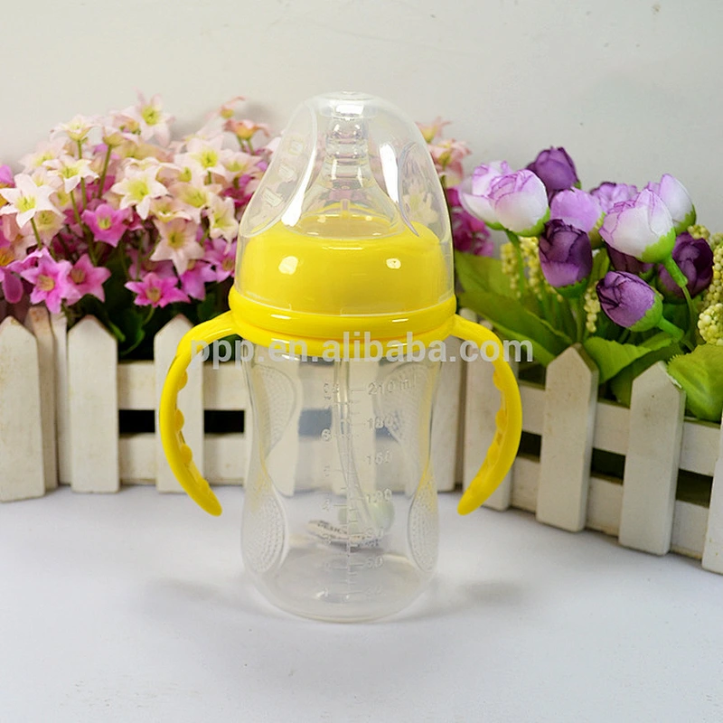 210ml eco-friendly BPA free single wall plastic bottle with nipple and straw/kids' bottle