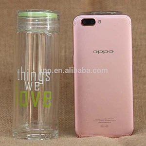 borosilicate glass tea bottle with carrying string