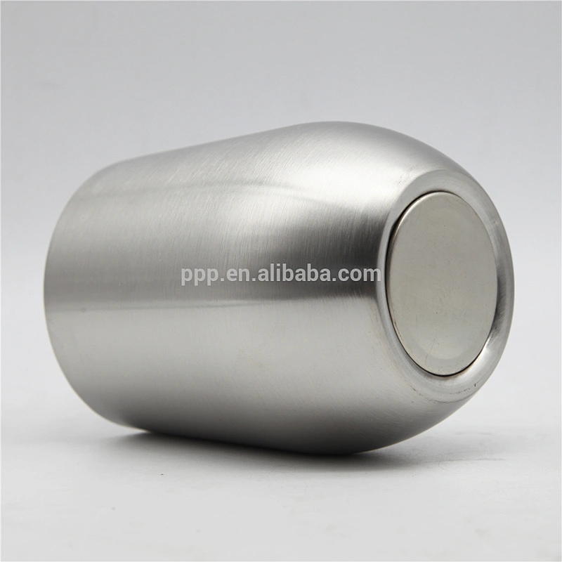 hot sale double wall high-quality stainless steel logo customized beer mug without handle/egg shape