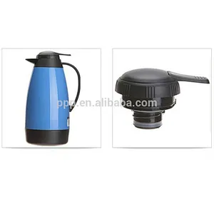 inner glass outer plastic logo customized coffee pot with fixed handel and push button/large capacity/colorful