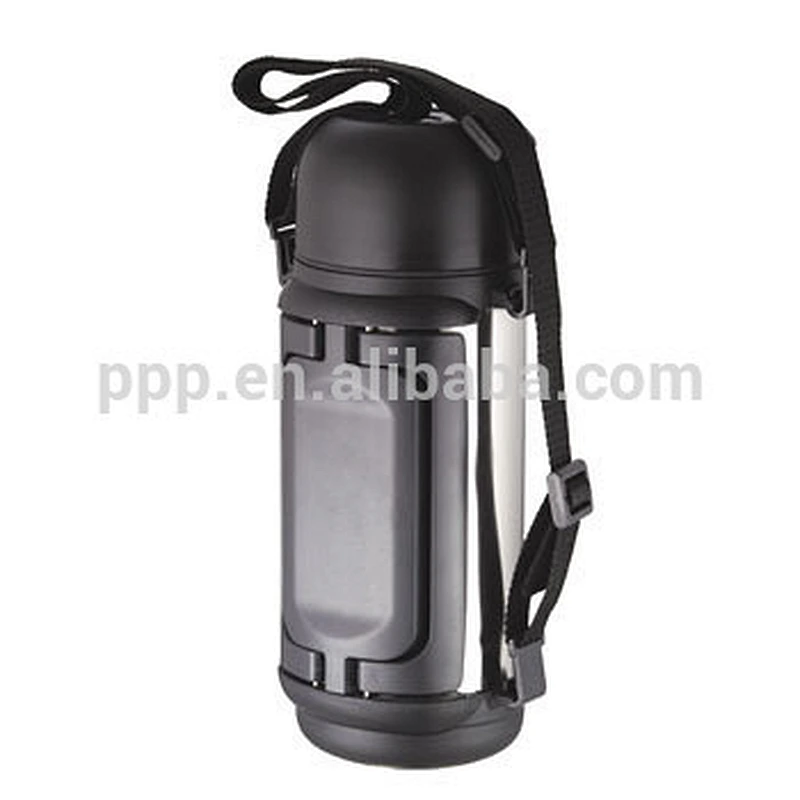 1000 ml 100% leak-proof outdoor activity hiking use stainless steel thermos travel bottle portable with strap and fixed handle