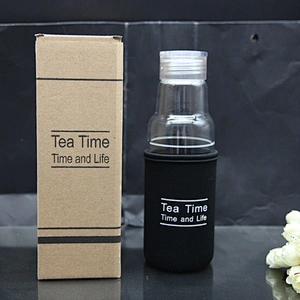 borasilicate glass bottle with string handle