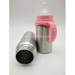 280ml/350ml double wall stainless steel 100% leakproof kid's feeding bottle with fixed handle and scale
