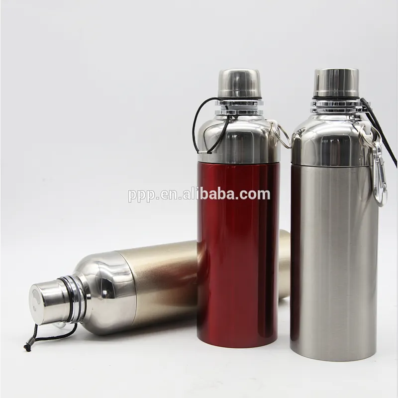 wholesale double wall 304 stainless steel insulated sports bottle with strap