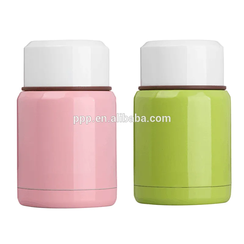 Candy color double wall stainless steel vacuum food container