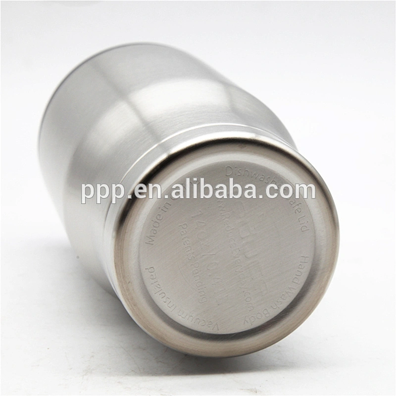 New Mold Design 14oz Double Wall 18/8 Stainless Steel Metal Insulated Vacuum Ice Coke Cooler Mug With Open Mouth Lid