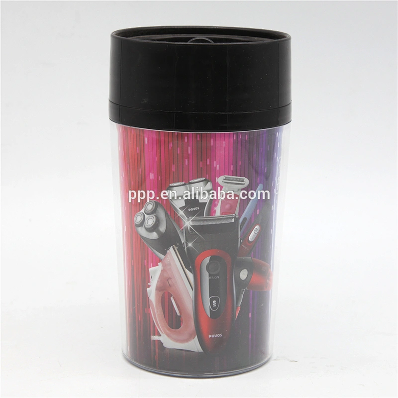 hot selling recycle double wall paper insert plastic drinking tumbler with lid