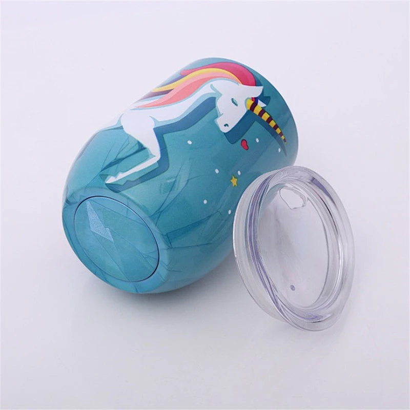 Hot sell High Quality 12oz Lily Design Double wall 304 stainless steel Stemless  Wine tumbler glass vacuum insulated