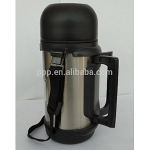1000 ml 100% leak-proof outdoor activity hiking use stainless steel thermos travel bottle portable with strap and fixed handle
