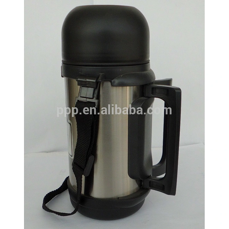 1000 ml 100% leak-proof outdoor activity hiking use stainless steel thermos travel bottle portable with strap and fixed handle