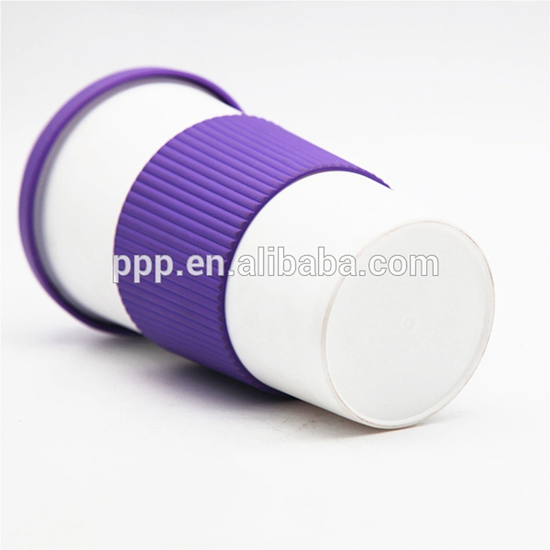 2017 Hot Sell 12oz/16oz/24oz Double Wall PP Body And Lid Coffee Mug TPR Sleeve BPA Free