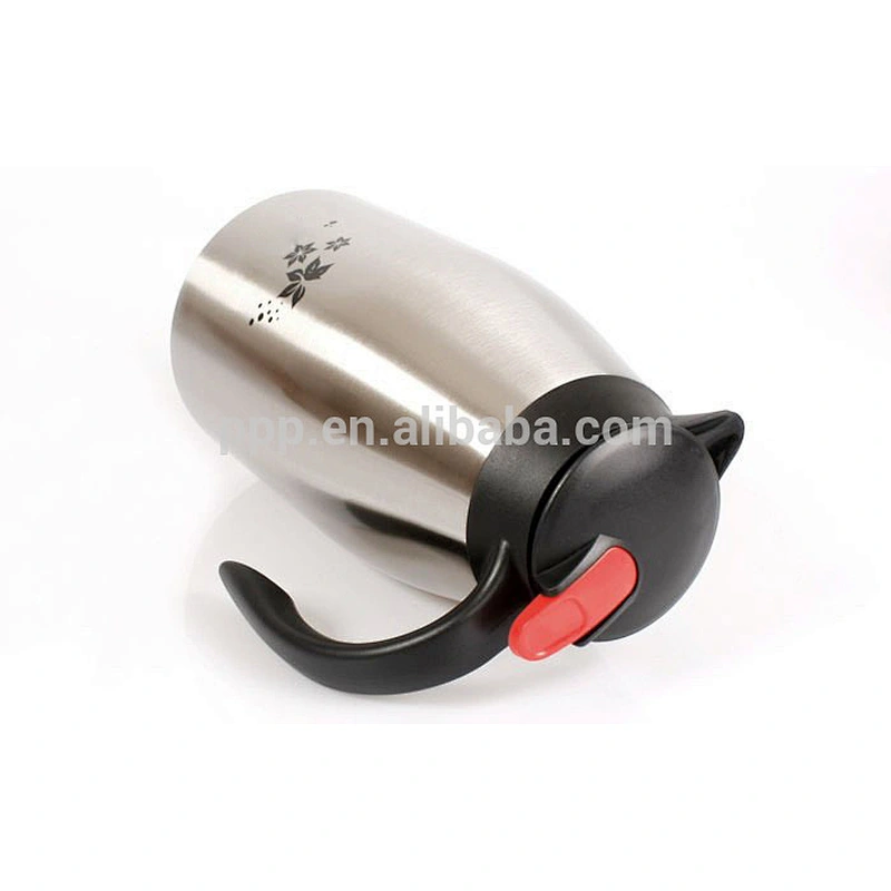 1.5/2.0L double wall stainless steel logo customized vacuum insulated coffee pot with fixed handle/skid-proof