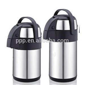 2500ml factory direct wholesale double wall Stianlss steel logo customized air pot with largr capacity and handle