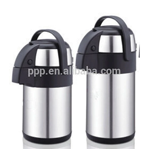 2500ml factory direct wholesale double wall Stianlss steel logo customized air pot with largr capacity and handle