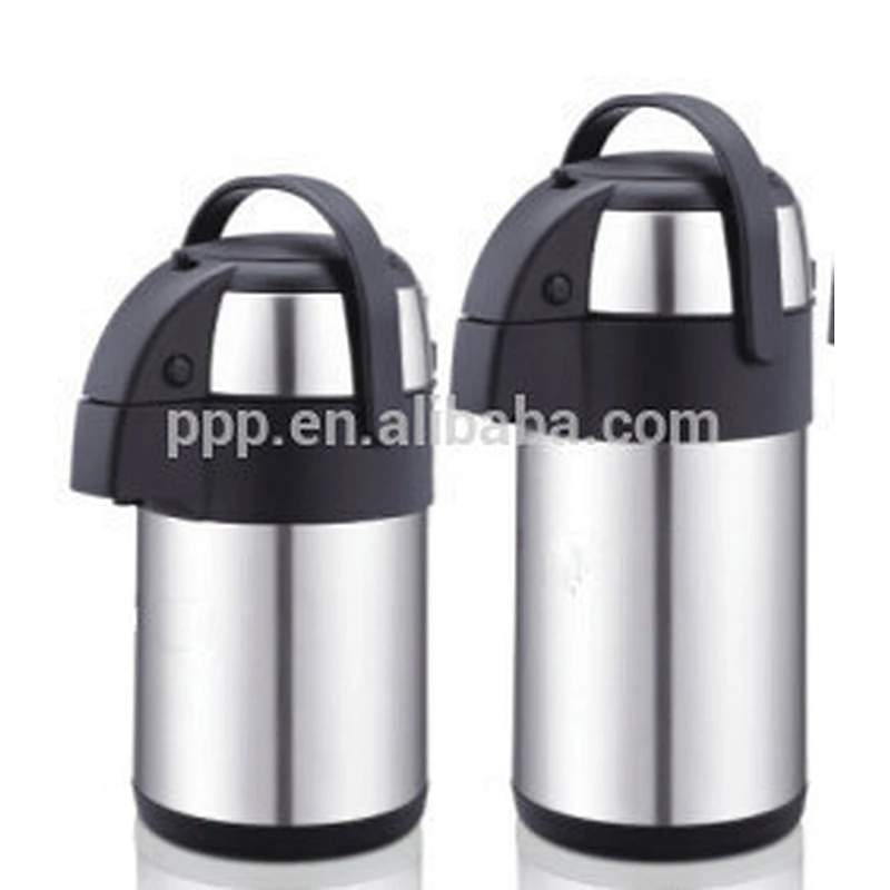 2500ml factory direct wholesale double wall Stianlss steel logo customized air pot with largr capacity and handle