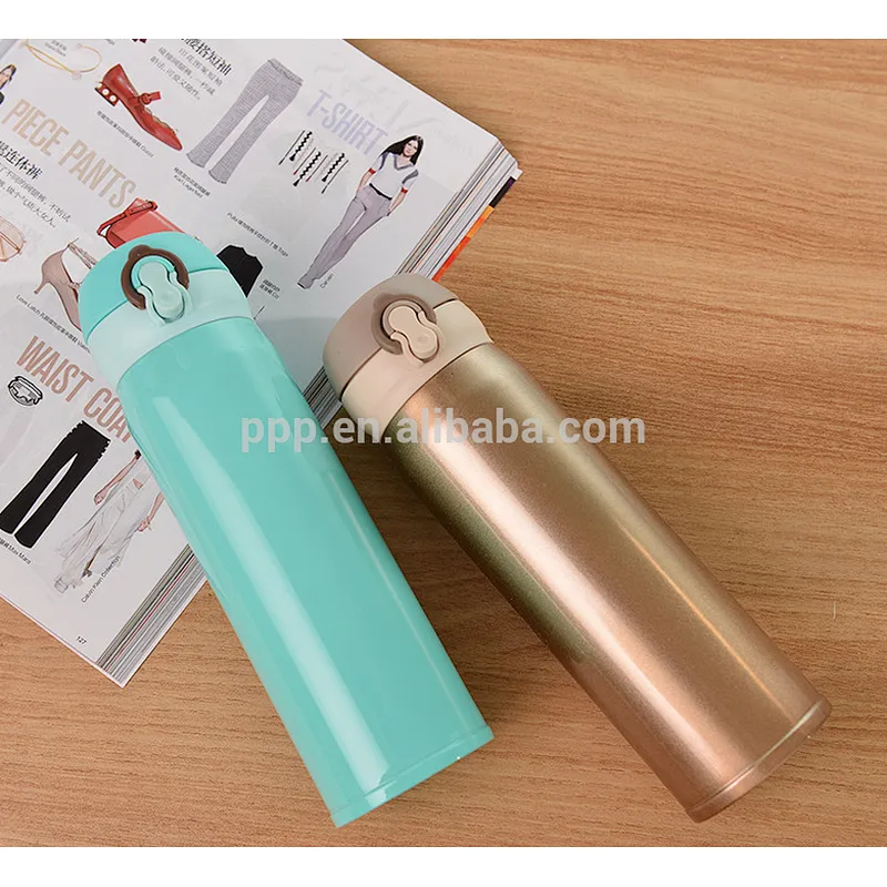 500ml double wall stainless steel with spring cap vacuum flask