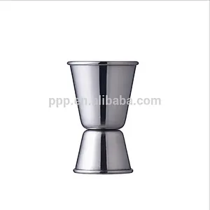 15&30ml single wall stainless steel logo customized double jigger/Spirit Cocktail Measuring Glass Cup Shot Jigger