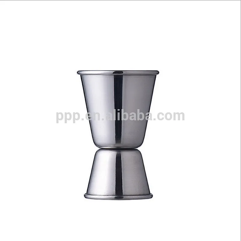 15&30ml single wall stainless steel logo customized double jigger/Spirit Cocktail Measuring Glass Cup Shot Jigger