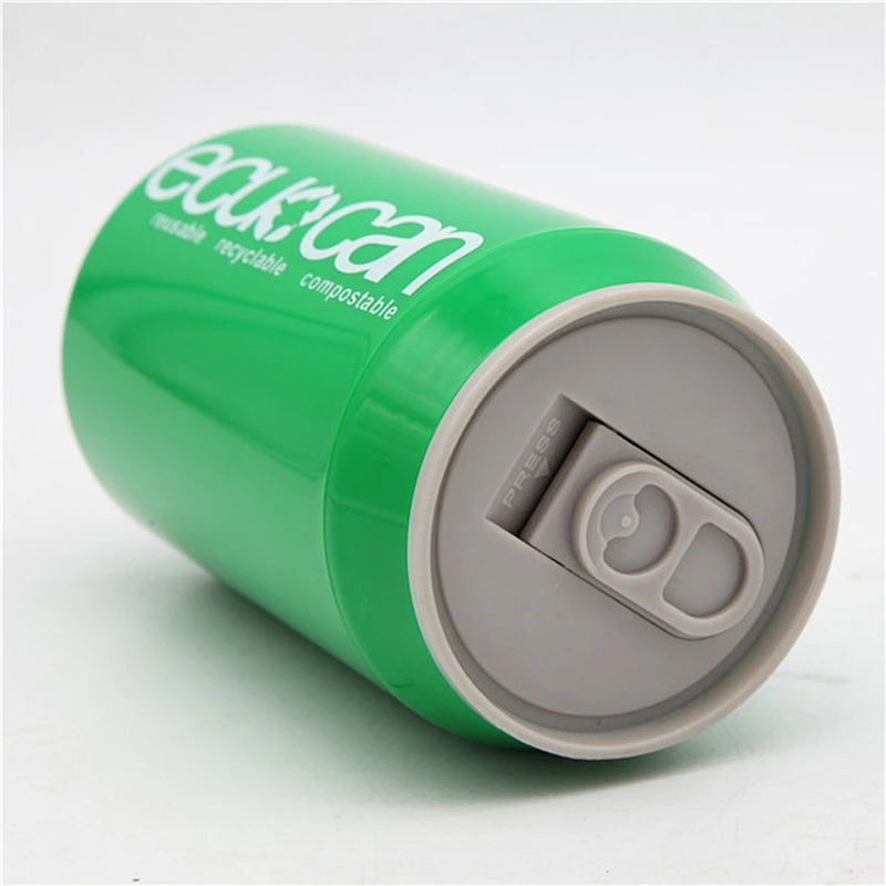 Hot sell 350/450ml lenmon juice cola can AS material promotional plasctic water bottle with press lid