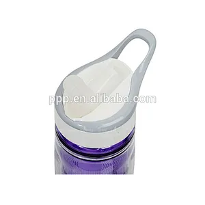 Double wall plastic water bottle with handle and straw