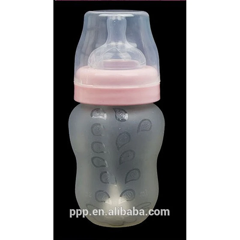 180ml ecofriendly BPA free silicone baby-feeding bottle food grade reusable material bottle