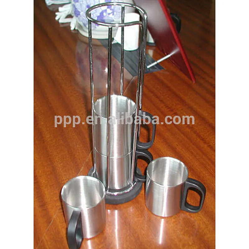 double-wall stainless steel mug set