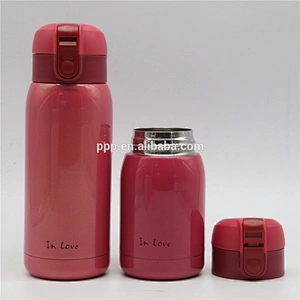 180/360ml double wall stainless steel insulated water bottle with flip top
