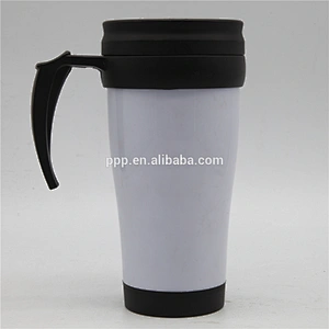 400ml travel bottles with plastic inner stainless steel outer promotional car mugs with lid and handle