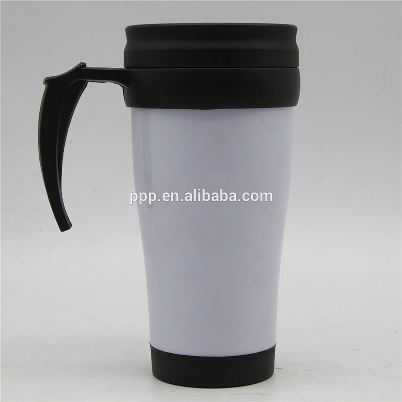 400ml travel bottles with plastic inner stainless steel outer promotional car mugs with lid and handle