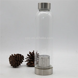 500ml single wall glass water tumbler with diving bag and rosebox/multiplied lid choice/clear body