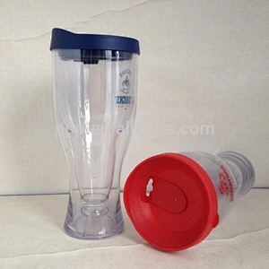 New arrival plastic beer cup/vacuum beer mug with lid/easy grip water wine tumbler