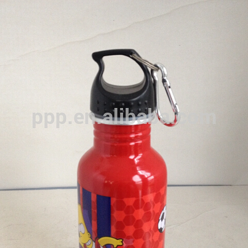 single wall stainless steel logo customized sports water bottle with wide mouth and large capacity/lids optional