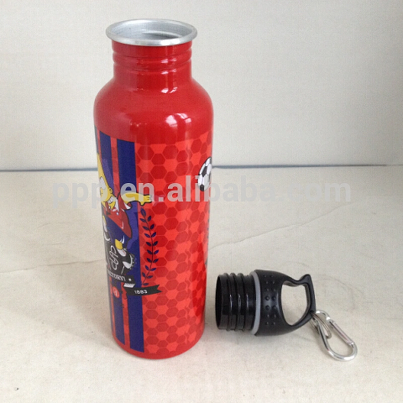 single wall stainless steel logo customized sports water bottle with wide mouth and large capacity/lids optional