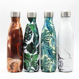 Gas dyer printing cola shaped double walled stainless steel vacuum insulated sports  bottle