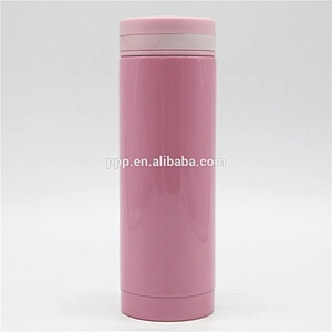 Pink double wall stainless steel stright body vacuum water bottle for girs