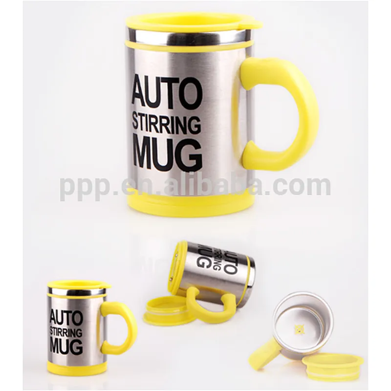Mixing coffee cup with lid, Automatic Electric Stainless Steel Coffee Mixing Cup Self Stirring Mug