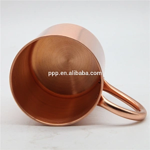 popular single wall copper coffee mug with handle wine cup fruit juice mug