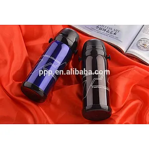 600/800ml double wall insulated stainless steel water bottle with straps