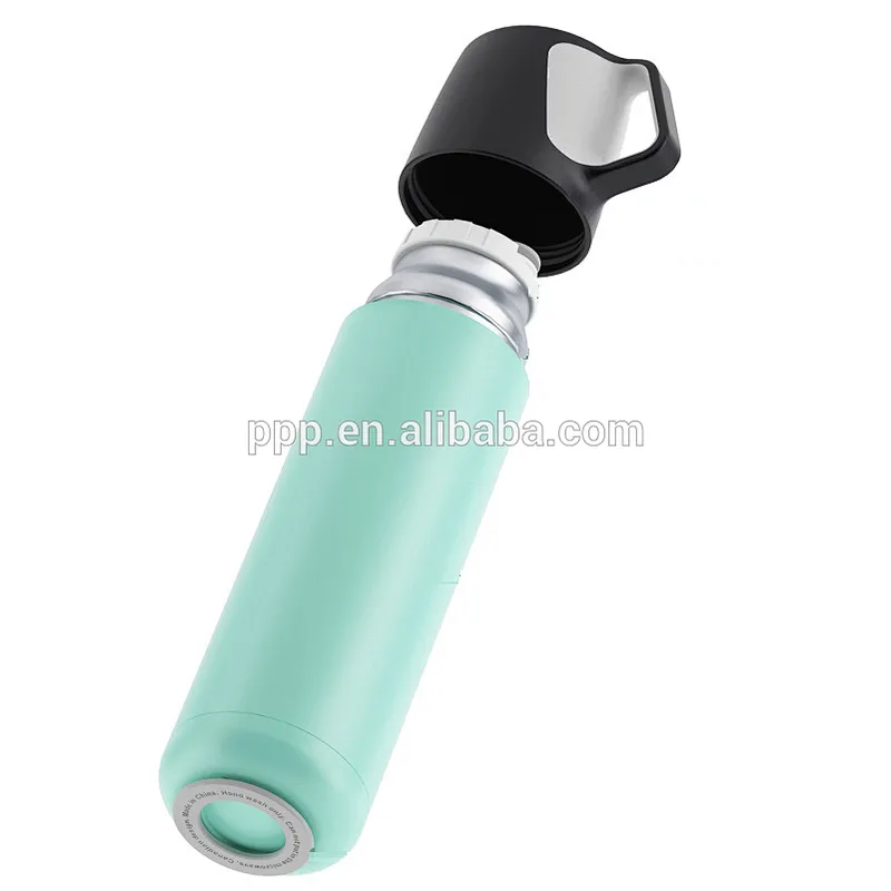 colorful double wall stainless steel vacuum water bottle with handle