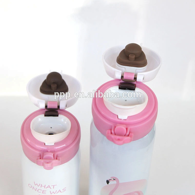2018 New design double wall stainless steel water bottle with flip top