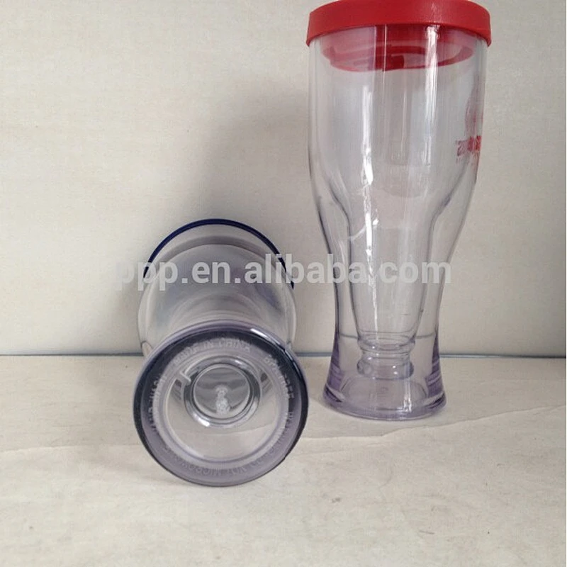 New arrival plastic beer cup/vacuum beer mug with lid/easy grip water wine tumbler