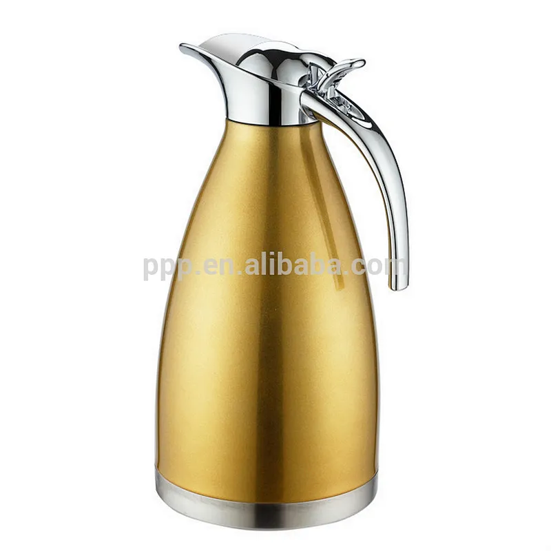 1.1/1.5/2.0L double wall stainless steel logo customized vacuum insulated coffee pot/Pantone color/portable with handle