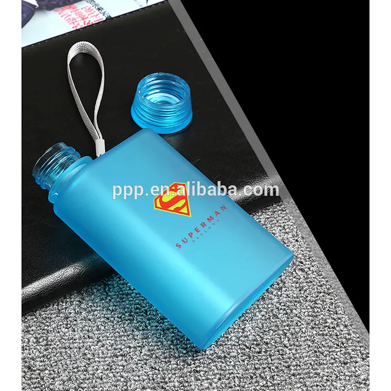 Wholesale custom logo water cup plastic bottle flat water bottle