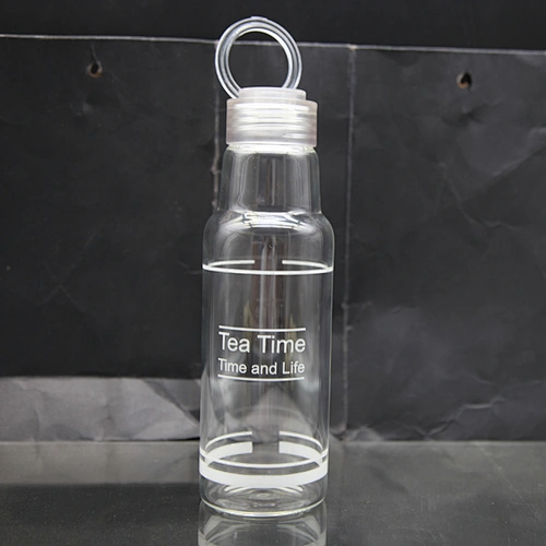 borasilicate glass bottle with string handle
