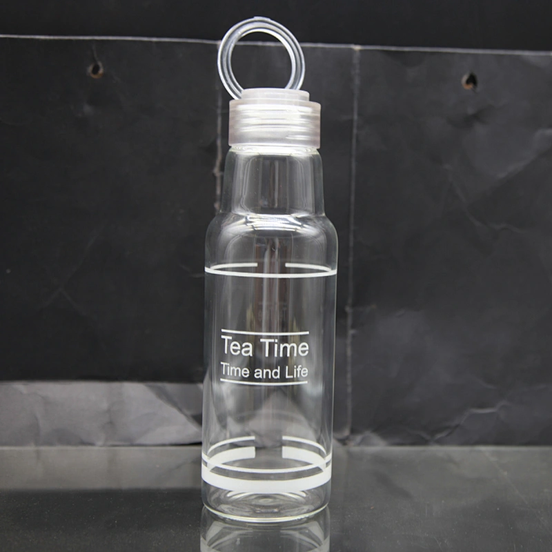 borasilicate glass bottle with string handle