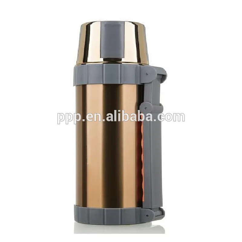 Large capacility double wall stainless steel vacuum travel flask with handle