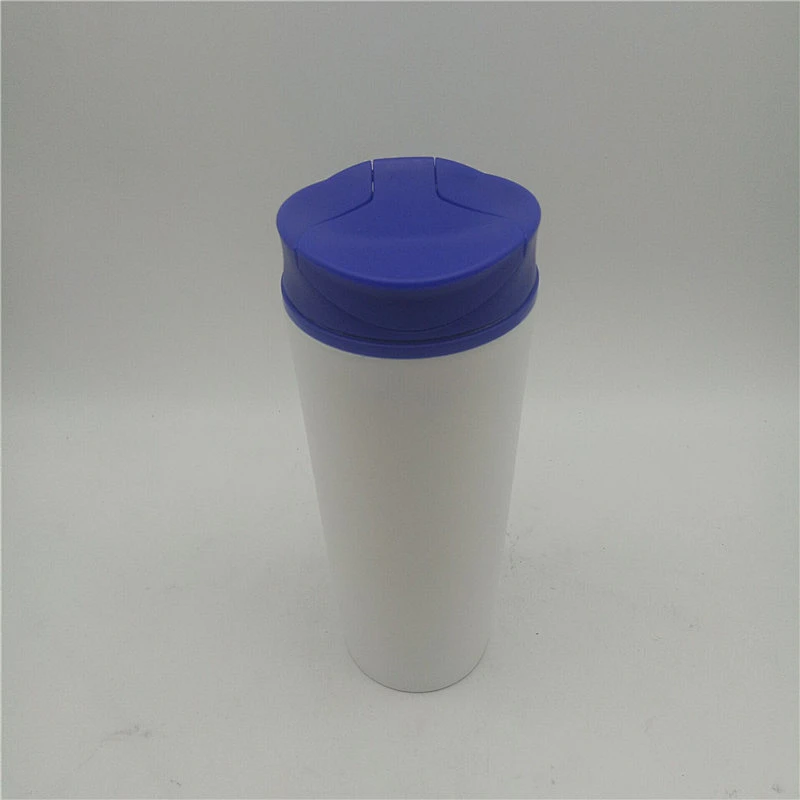 Hot sell 500ml double wall outter plastic inner 304 stainless steel suction mug never fall over tumbler