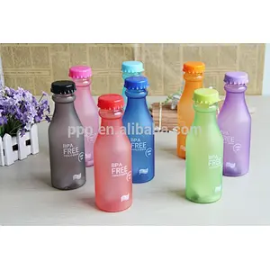 450ml food grade BPA free factory direct wholesale logo customized cola shape single wall plastic water bottle
