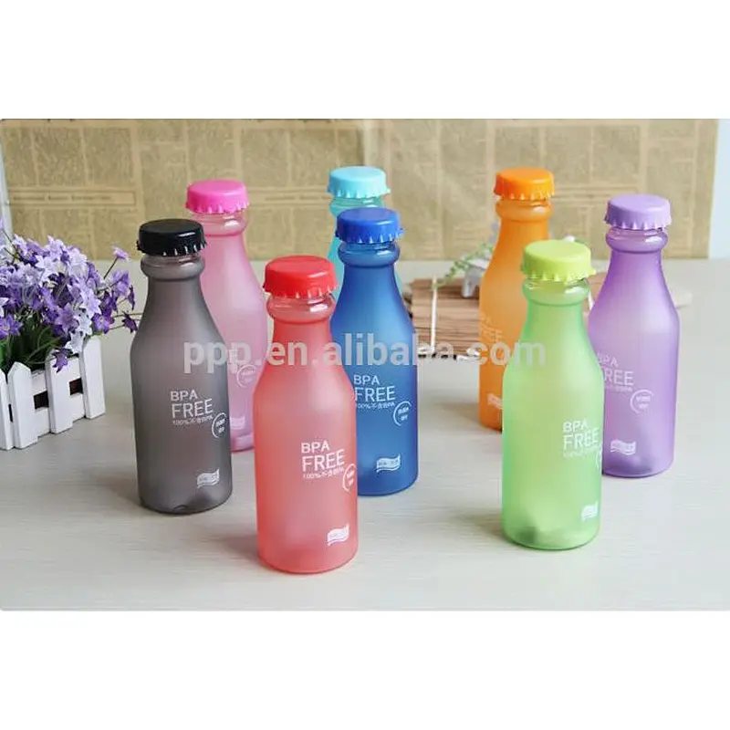 450ml food grade BPA free factory direct wholesale logo customized cola shape single wall plastic water bottle